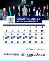Aviso Institucional: Sessões Ordinárias da Câmara Municipal acontecem de 18 a 22 de agosto