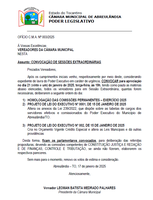 Câmara Municipal de Abreulândia convoca sessões extraordinárias para apreciação de projetos urgentes