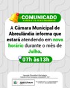Câmara Municipal de Abreulândia publica Portaria regulamentando os trabalhos nesse mês de recesso 