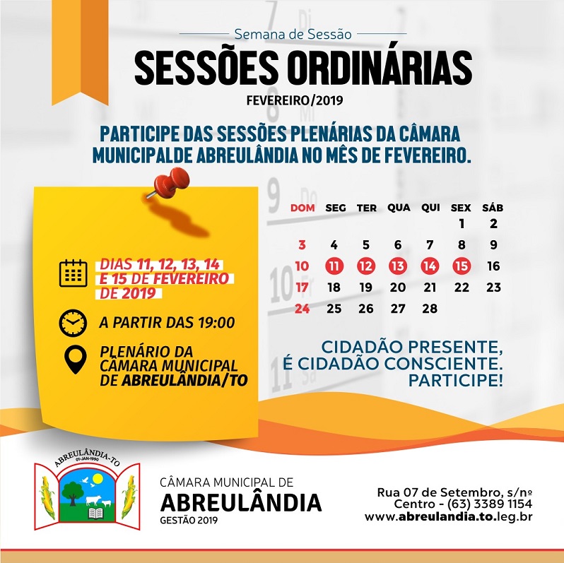 Sessões de Fevereiro-2019