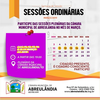 Sessões de Março-2019