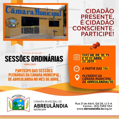 Sessões de Abril-2019